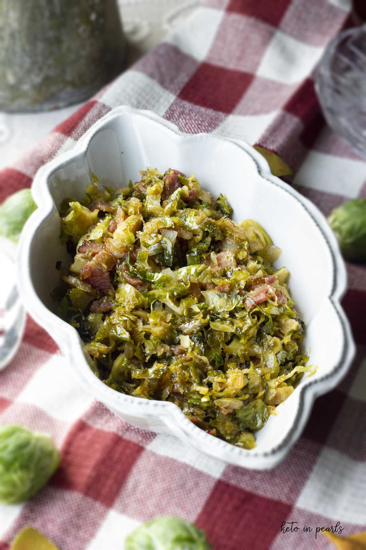 Shaved Brussels Sprouts with Bacon and Brown Sugar