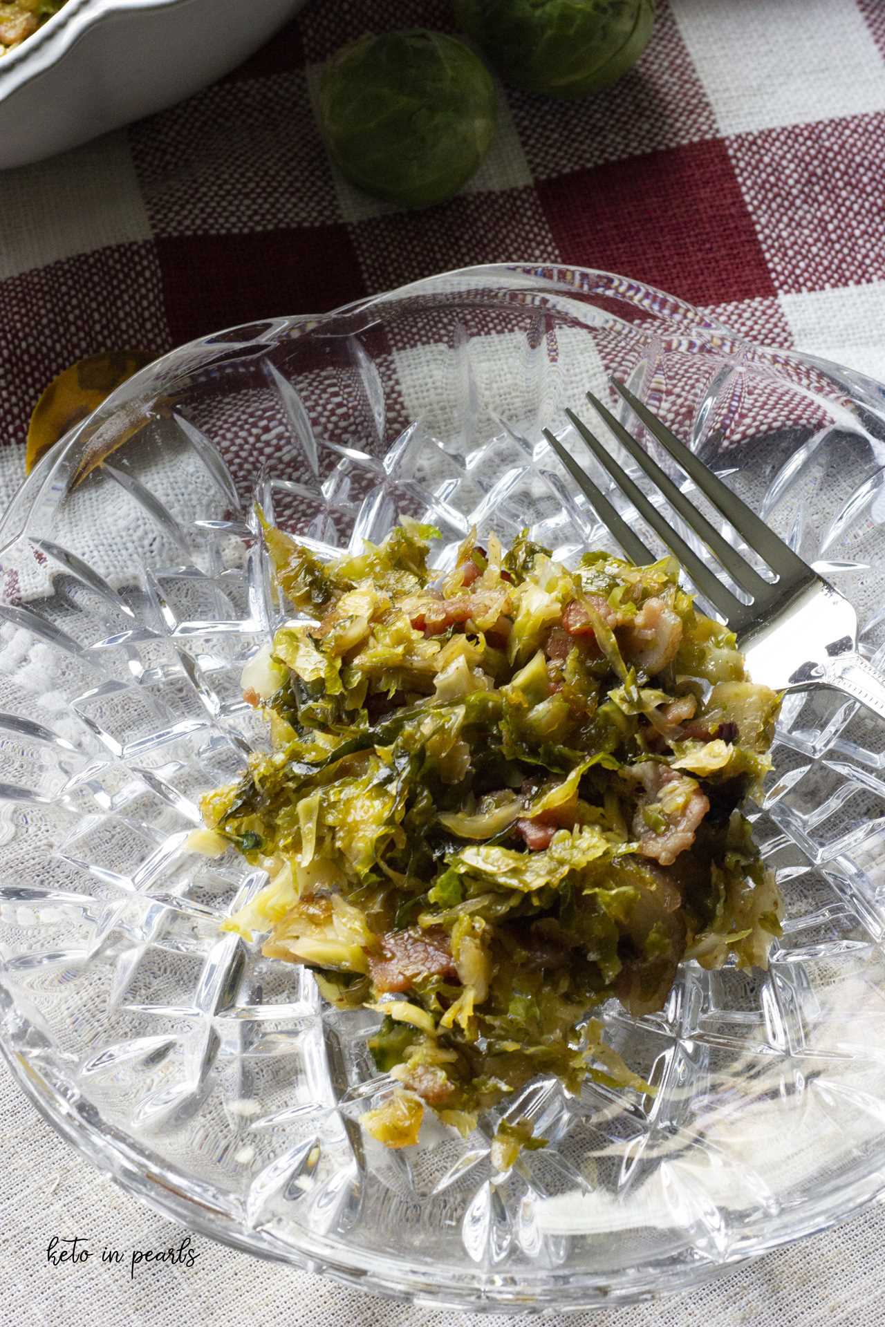 Shaved Brussels Sprouts with Bacon and Brown Sugar