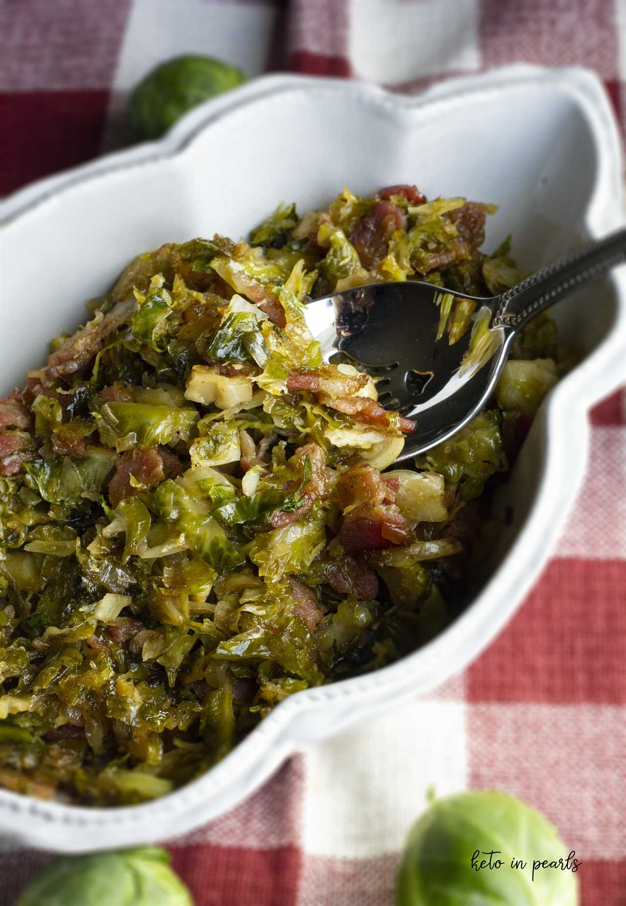 Shaved Brussels Sprouts with Bacon and Brown Sugar