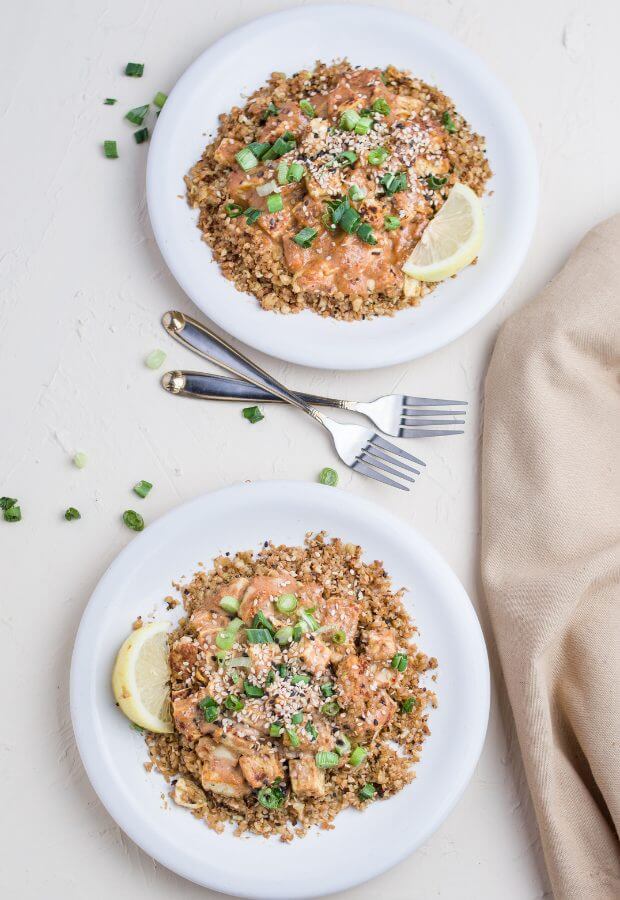 Keto Tahini Tofu Stir Fry Long