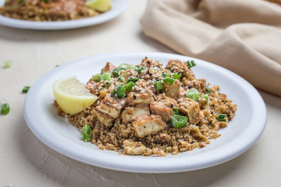 Keto Tahini Tofu Stir Fry