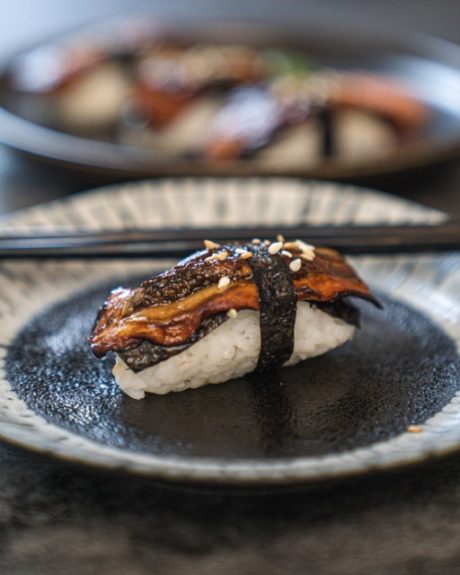 How to Make Vegan Sushi – Eggplant Unagi Nigiri