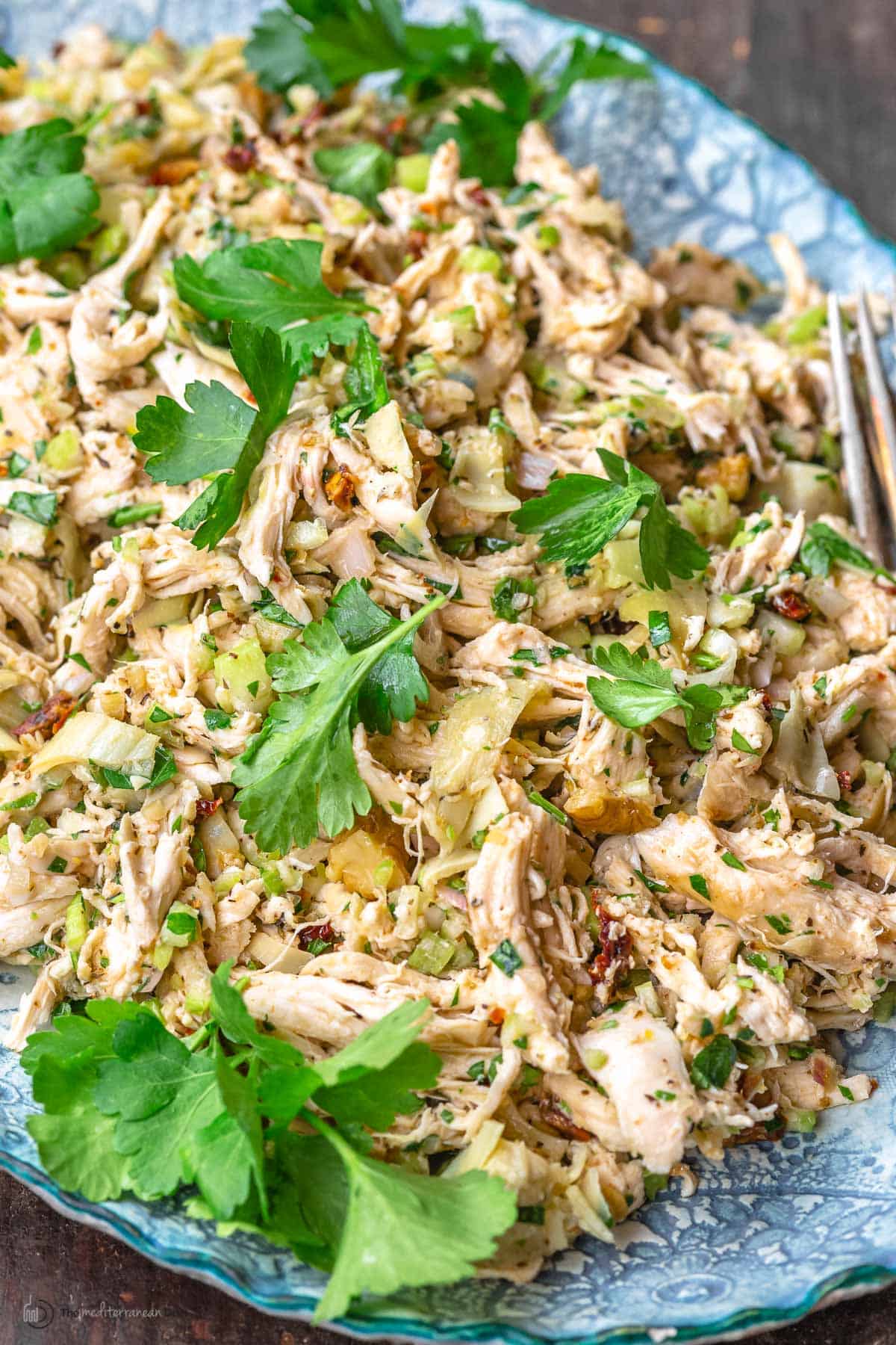 Chicken salad on a serving platter