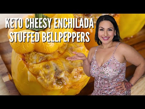 Keto Cheesy Enchilada Stuffed Bell Peppers