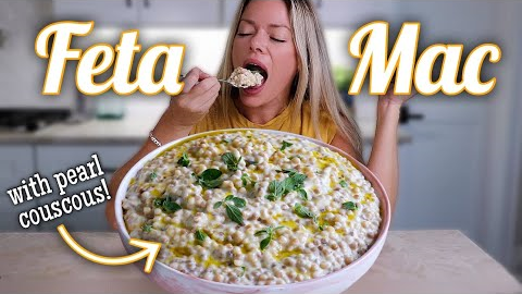 Mediterranean Feta + Couscous Mac and Cheese MUKBANG!