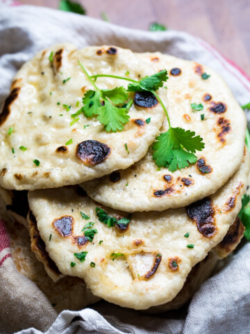 A plate of vegan naan.