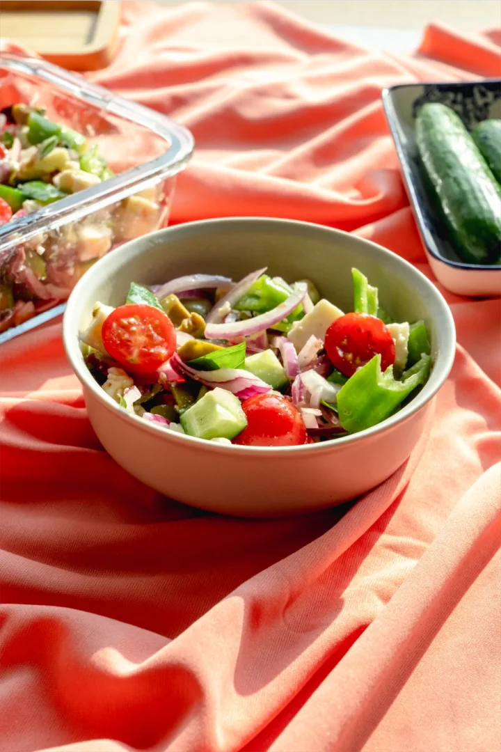 Keto salad served in a bowl.