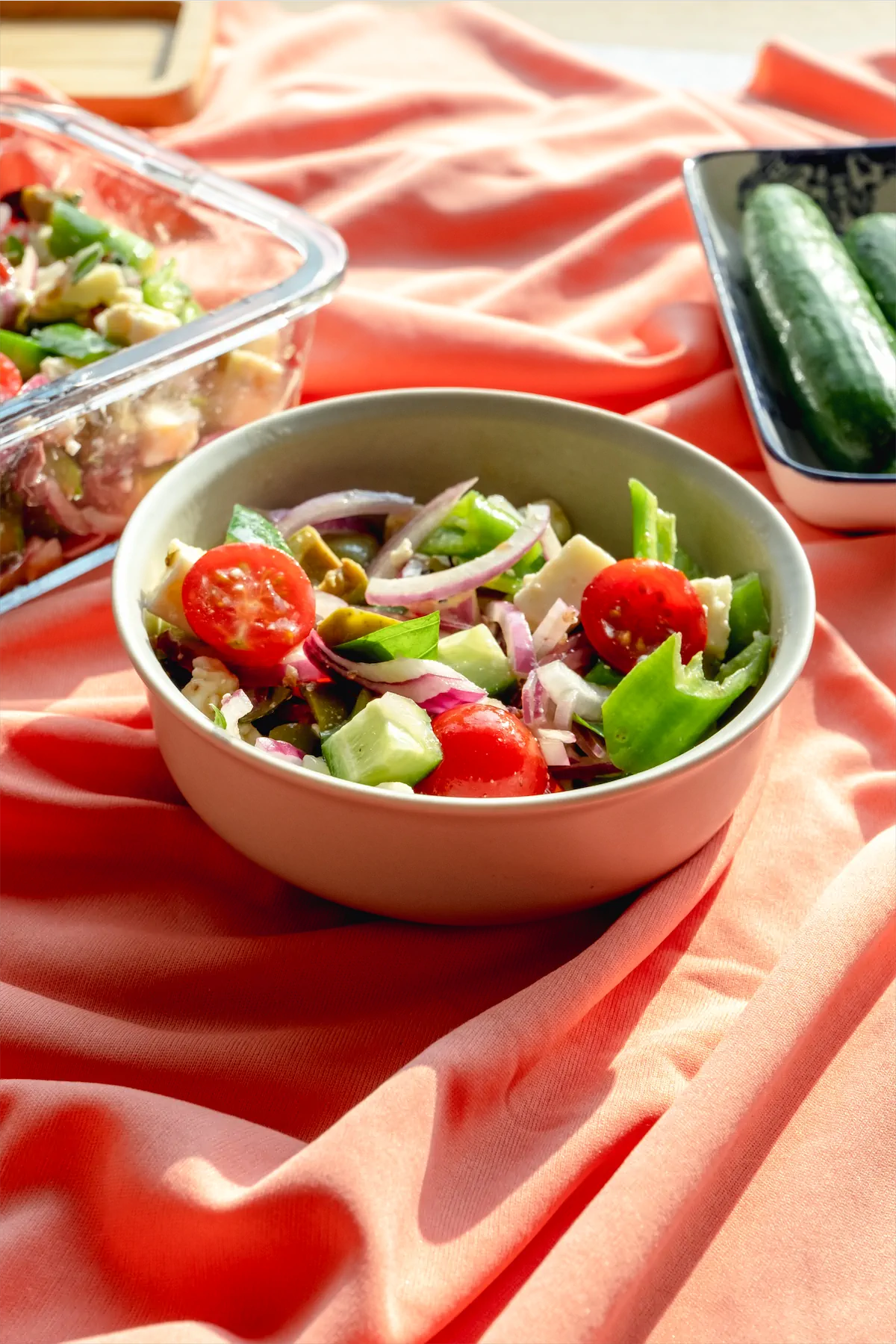 Keto salad served in a bowl.