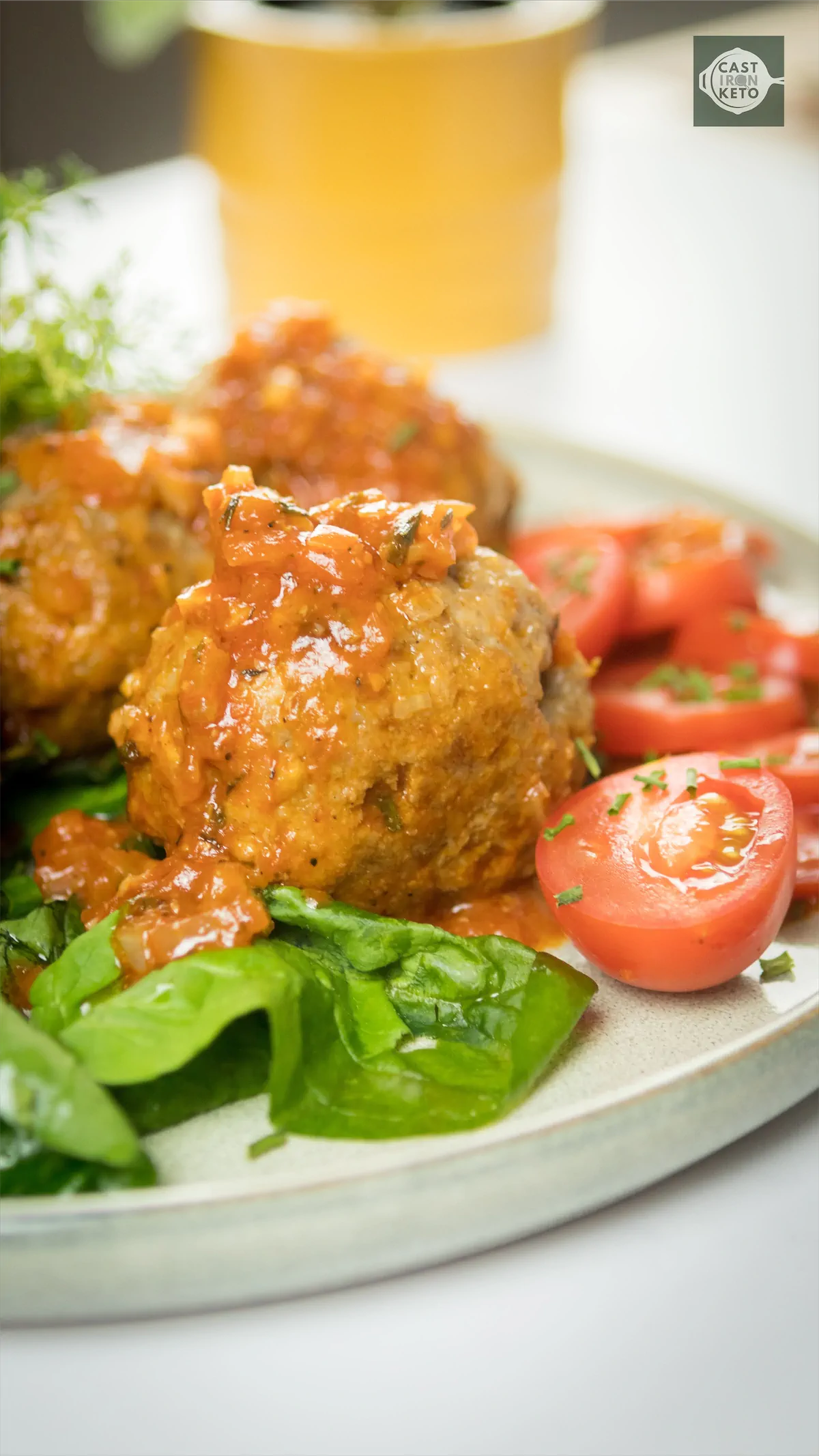 Italian meatballs recipe served on a plate.