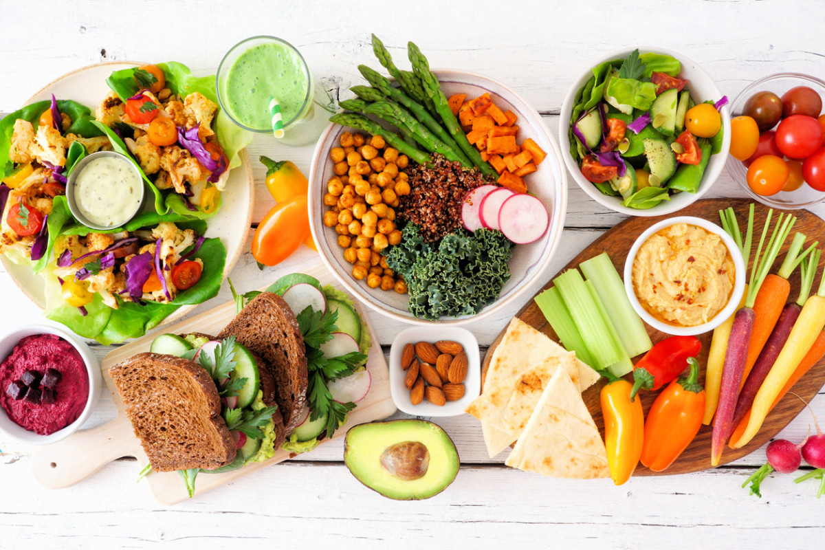 Satisfying Vegan Meal Prep: Barbequed Jackfruit, Mung Beans, Cilantro Rice, Red Cabbage Salad