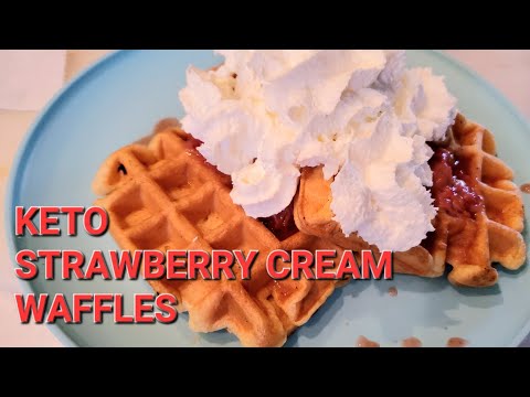 KETO Strawberry Cream Protein Waffle Recipe