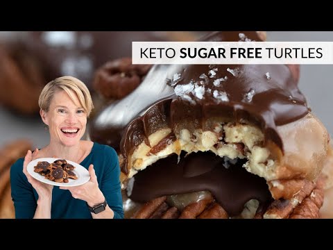 Gooey KETO PECAN TURTLES Recipe - Easy no sugar recipe!