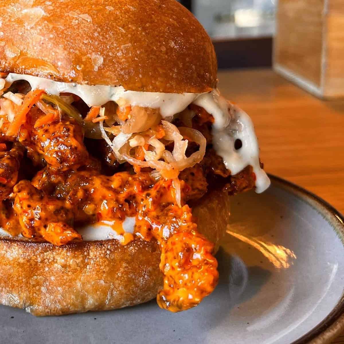 The vegan buffalo mushroom sandwich from Fermenter in Portland.