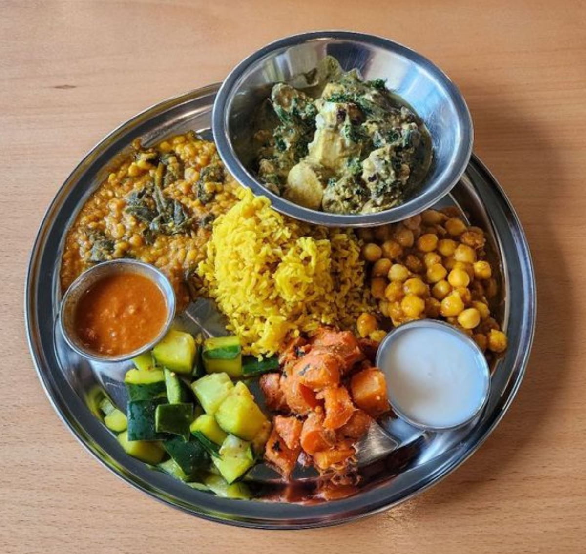 The Curry Thali at The Sudra in Portland.