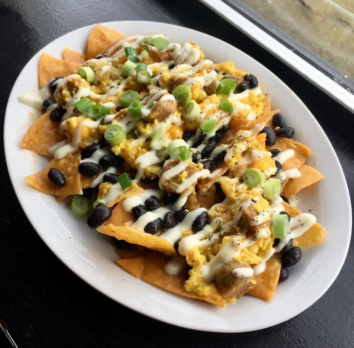 Vegan chilaquiles from Black Water in Portland.