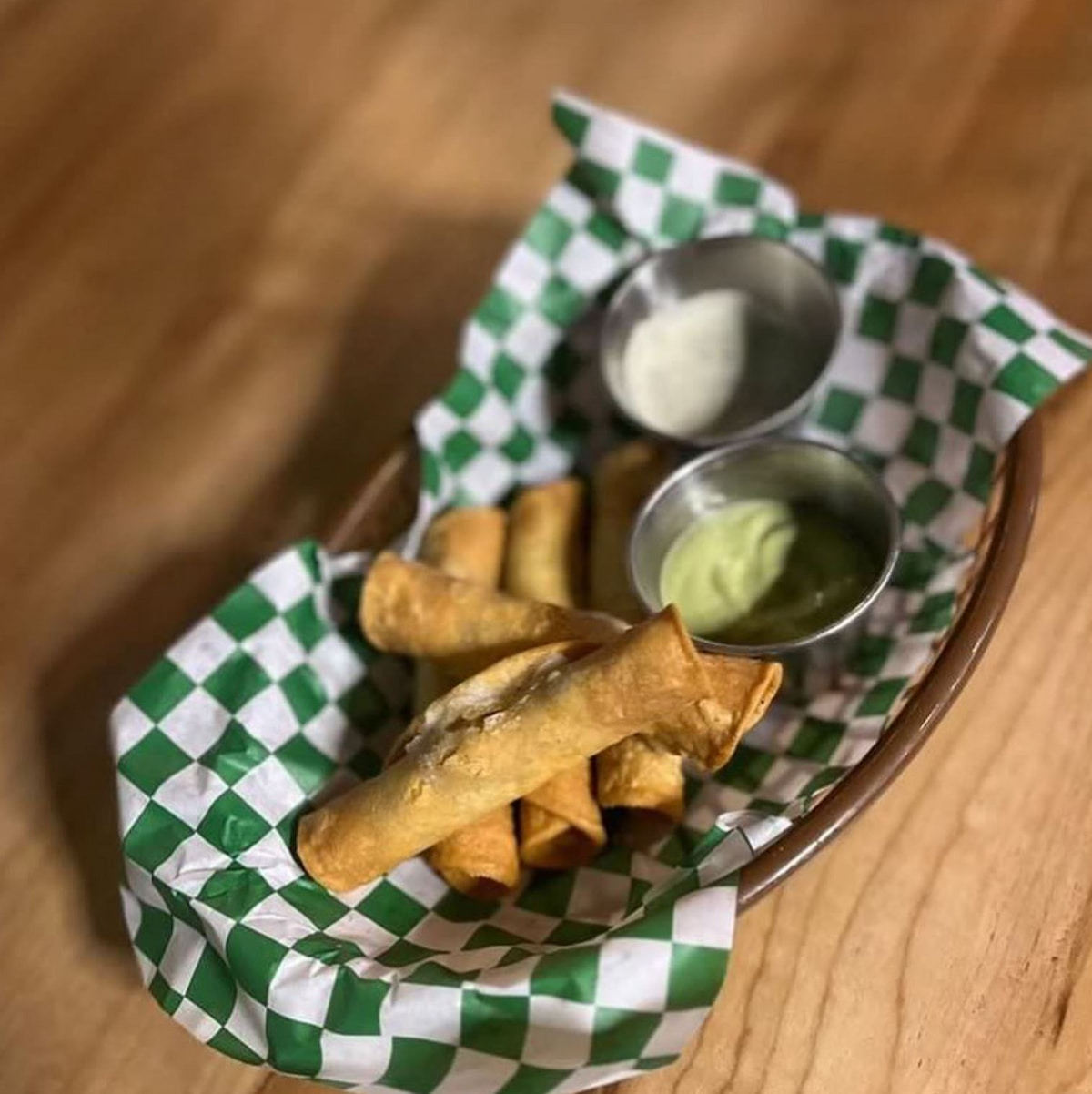 Vegan taquitos at Sports Box in Portland.