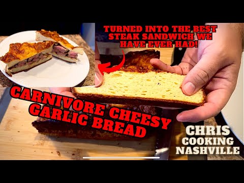 CARNIVORE / KETO Cheesy Garlic BREAD + The BEST Steak Sandwich Ever! 🥩🍞🧀