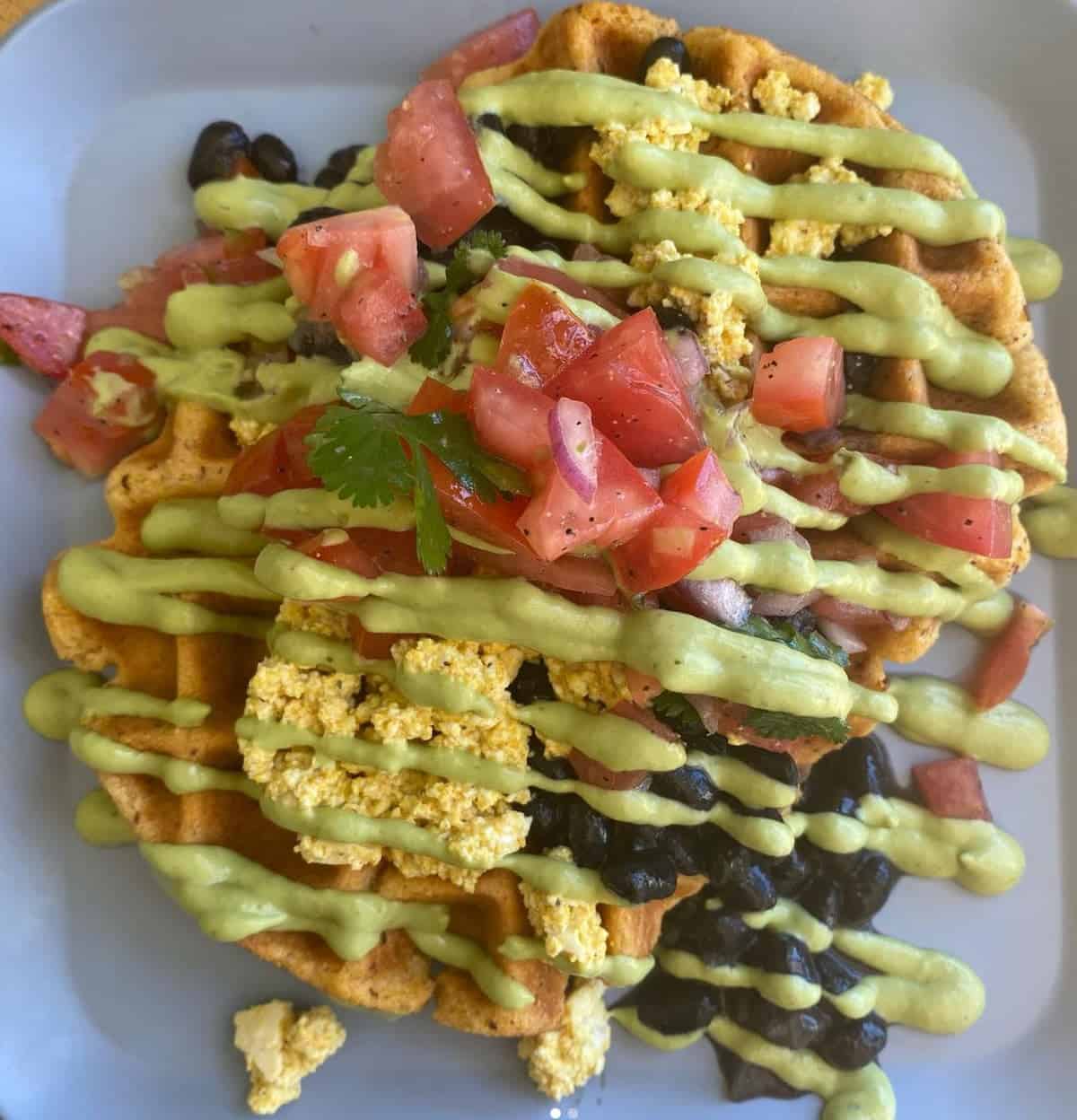 The vegan waffle rancheros at Simple Cafe and Juice Bar in Asheville.