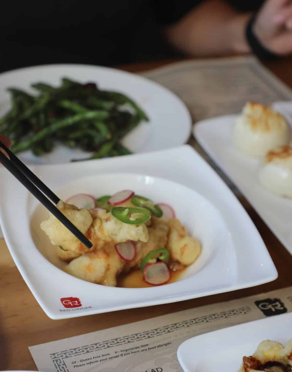 A vegan Chinese dish from Red Ginger Dim Sum and Tapas in Asheville.