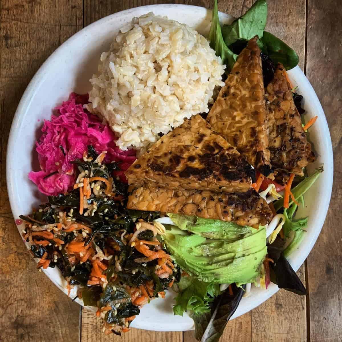 A vegan buddha bowl from Rosetta's Kitchen in Asheville.