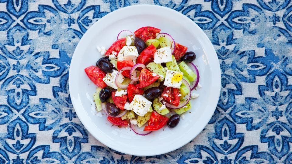 Mediterranean salad | #shorts #food #viral #mediterraneansalad #hummus #mediterraneanfood #salad