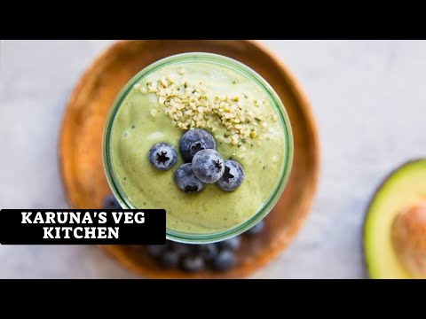 Blueberry avocado smoothie recipe | keto recipes weight loss smoothies #karunasvegkitchen #protein