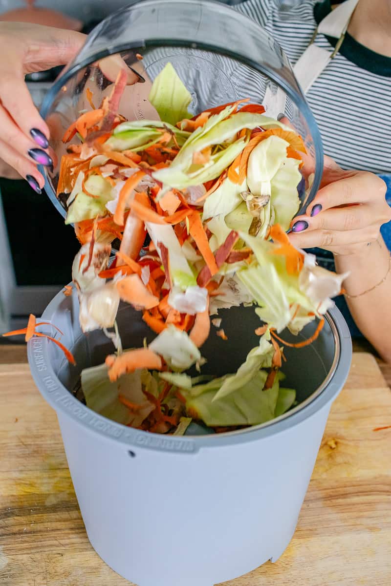 pouring compost into a Lomi Bloom