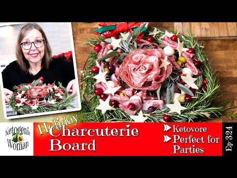 Holiday Wreath Meat and Cheese Board | Keto and Carnivore Charcuterie Board |