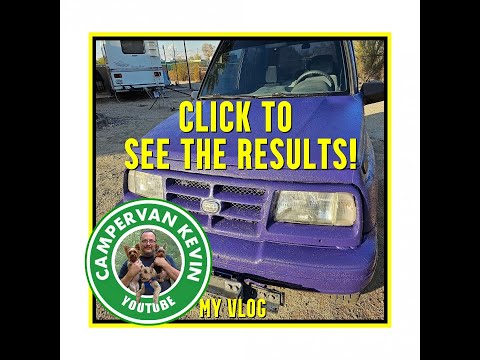 My RV Tow Car Gets Painted With Herculiner Bed Liner And Purple Paint! Do You Like?