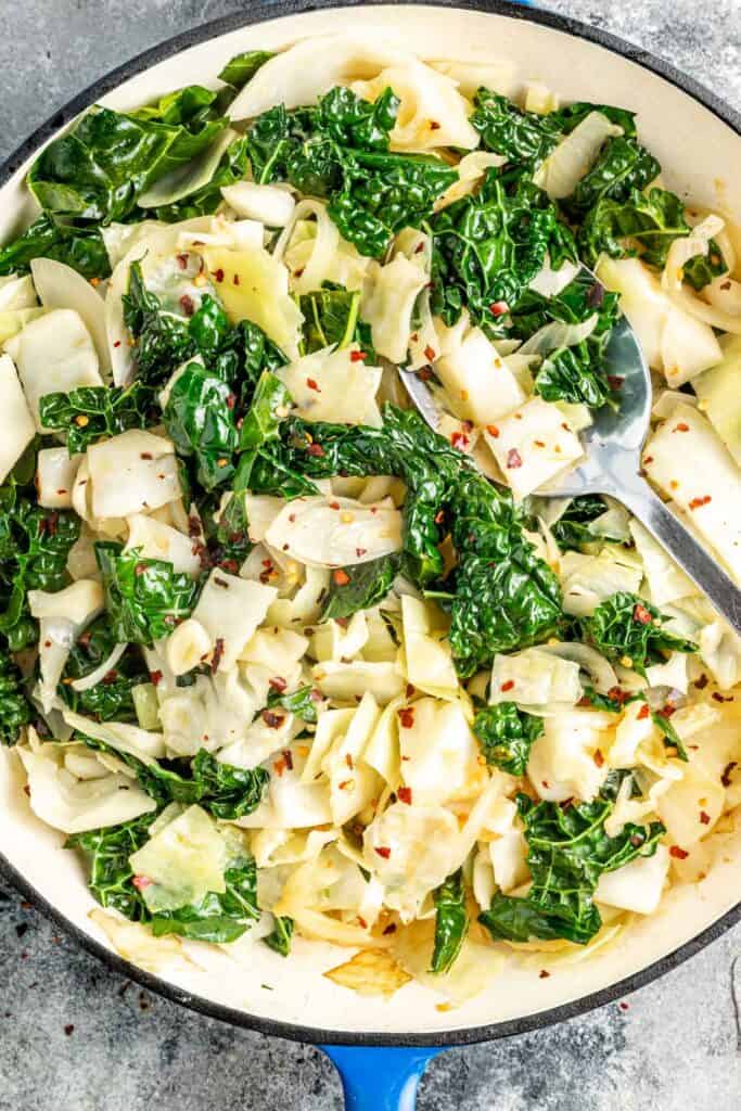 Sautéed Cabbage and Kale