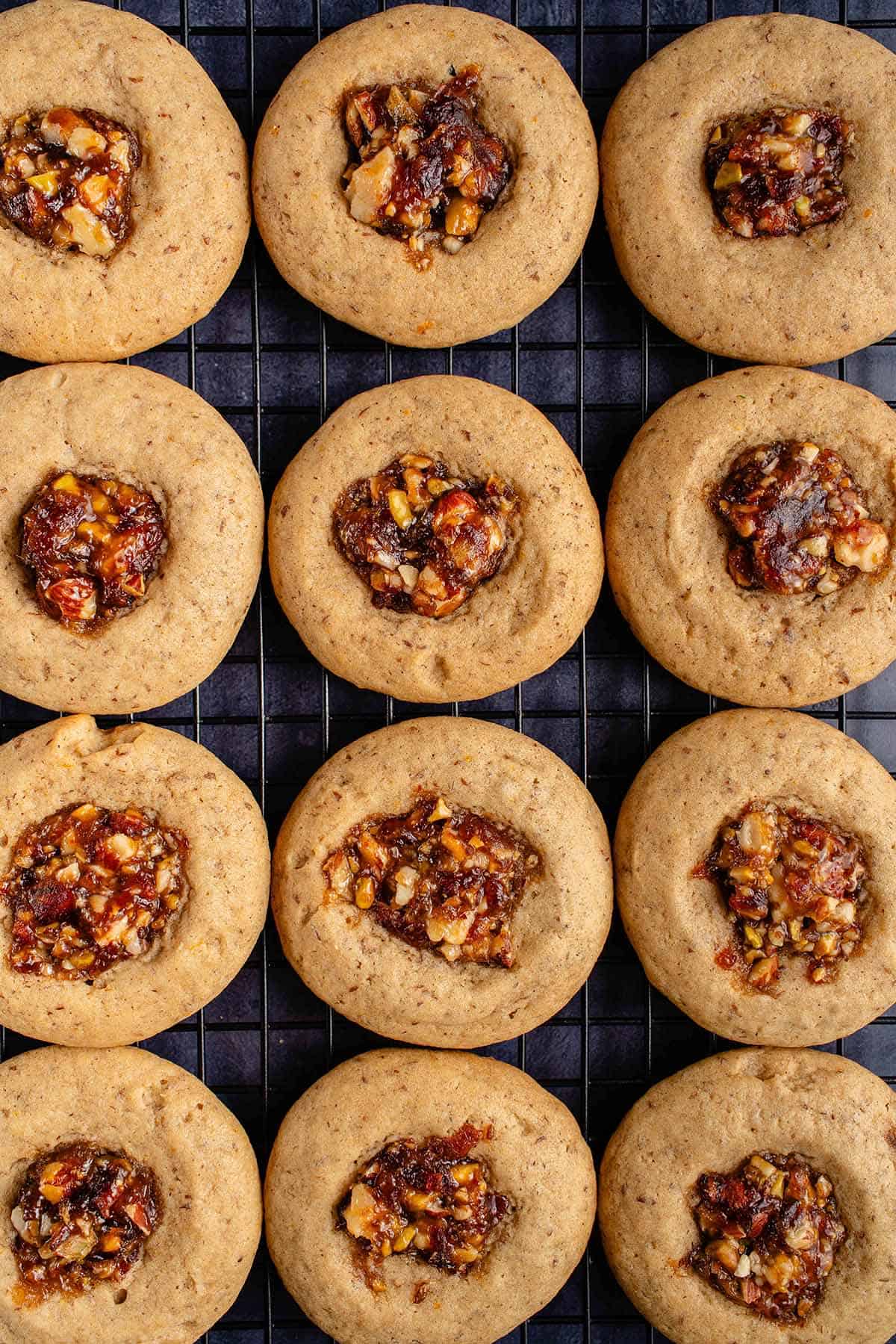 baklava cookies on a cooling rack