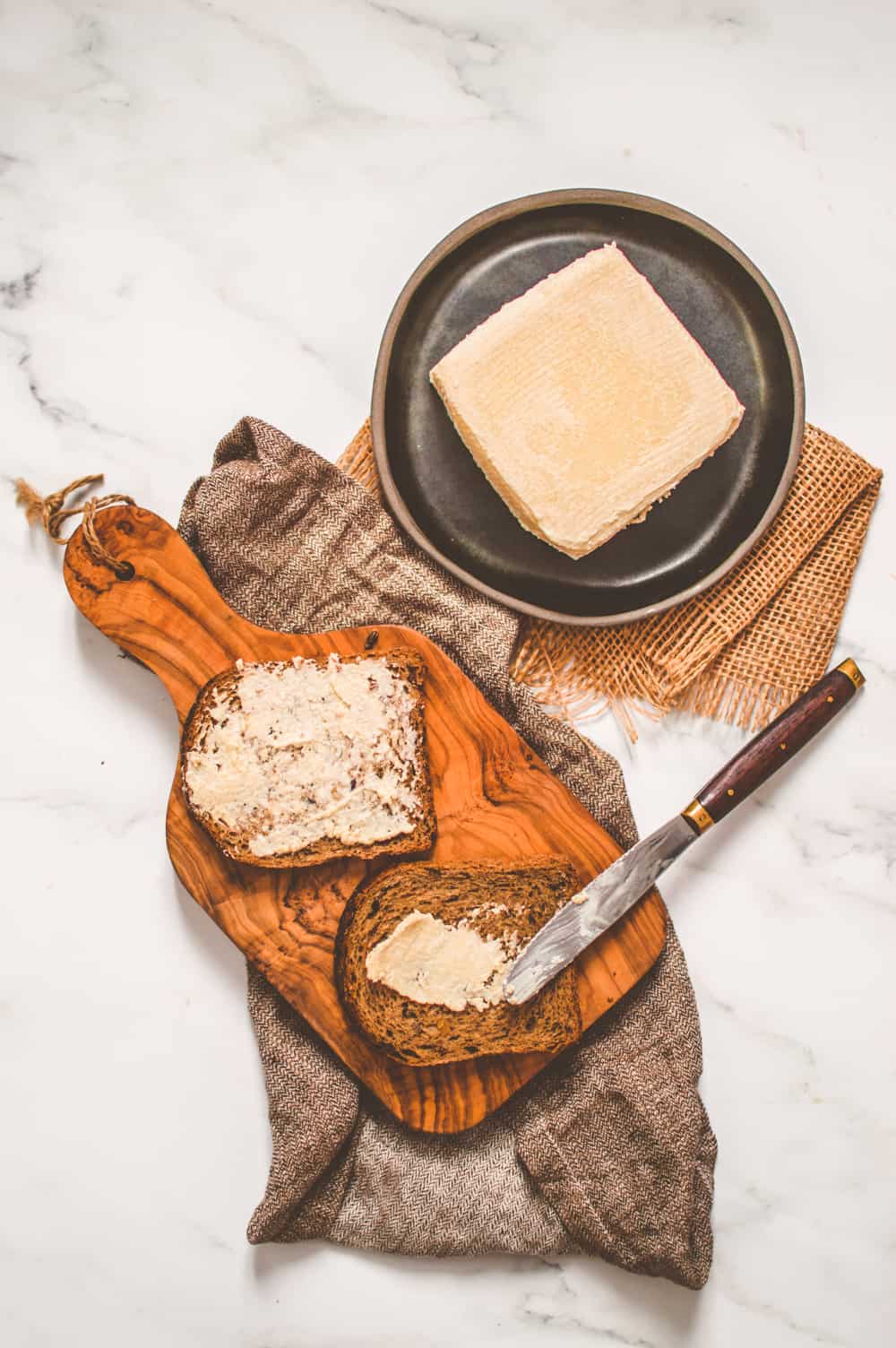 Photo of vegan butter and toast