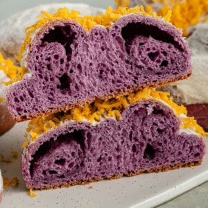 Vegan Ube Ensaymada (Filipino Purple Yam Brioche)