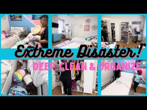 EXTREME DISASTER TWINS BEDROOM DEEP CLEAN & ORGANIZE / CLEAN WITH ME / CLEANING MOTIVATION / SMTV