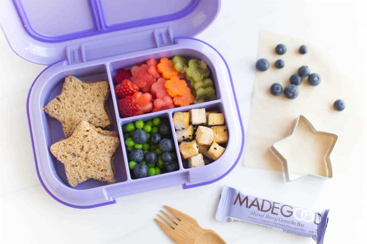 Cookie Cutter PB&J with Tofu Cubes Easy Vegan School Lunch Idea