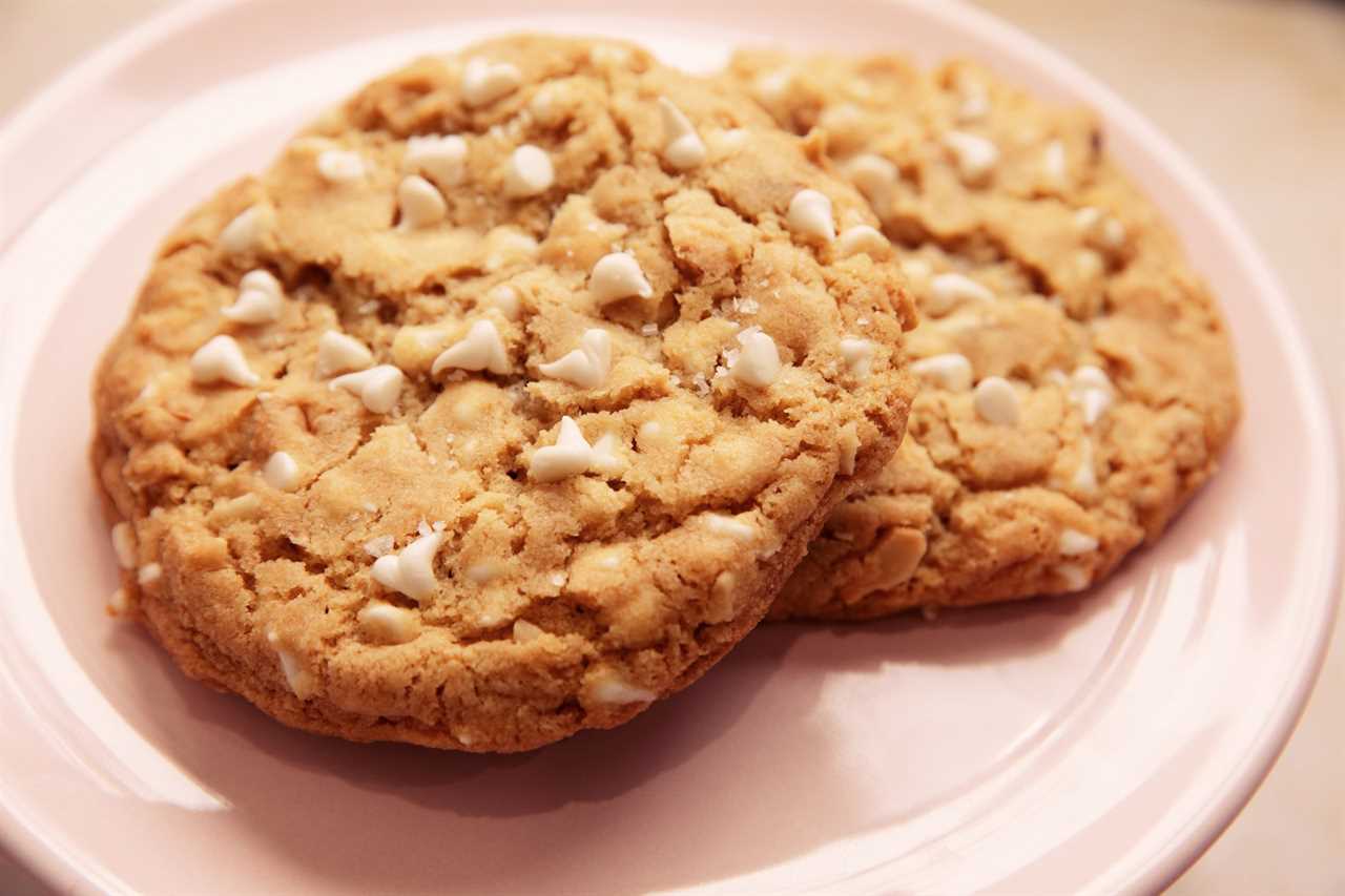 macadamia nut cookies on a plate