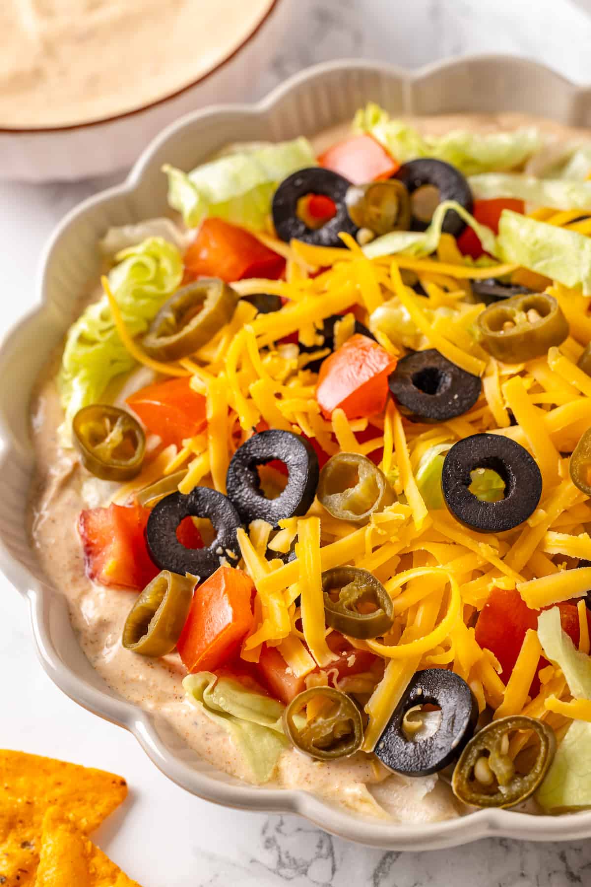 Vegan taco dip in bowl