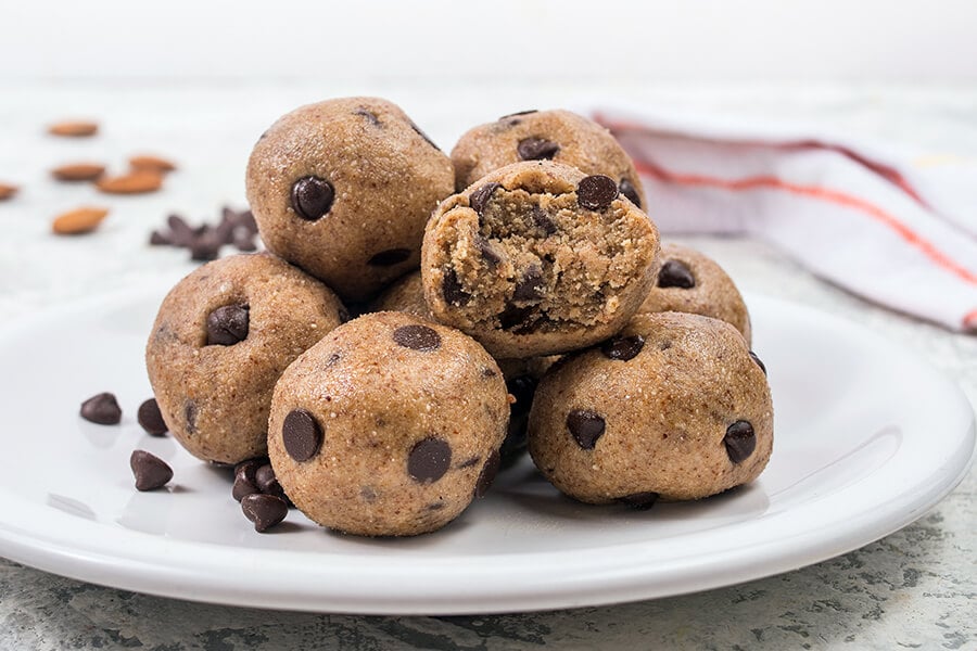 Keto Chocolate Almond Protein Balls