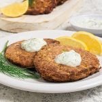 Zucchini Salmon Fritters with Lemon Dill Sauce