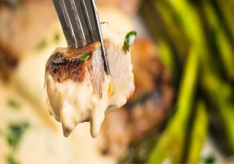 Keto Pork Chops with Cheese Sauce
